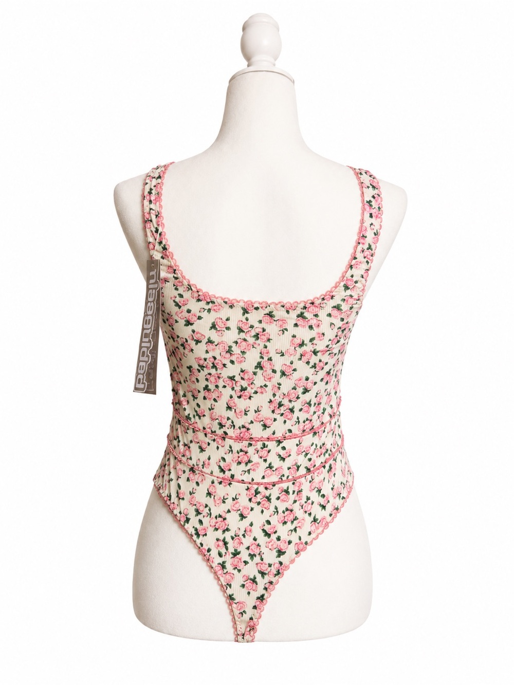 NWT Missguided Floral Ribbed Bodysuit- S - Picture 4 of 5